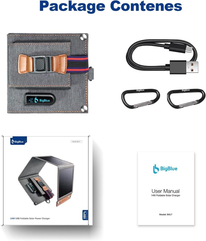 [Upgraded] BigBlue 3 USB Ports 28W Solar Charger(5V/4.8A Max), Portable Foldable Solar Panel for Camping, IP44 Waterproof, Compatible with iPhone 11/XS/XS Max/XR/X/8/7, iPad, Samsung Galaxy LG etc.