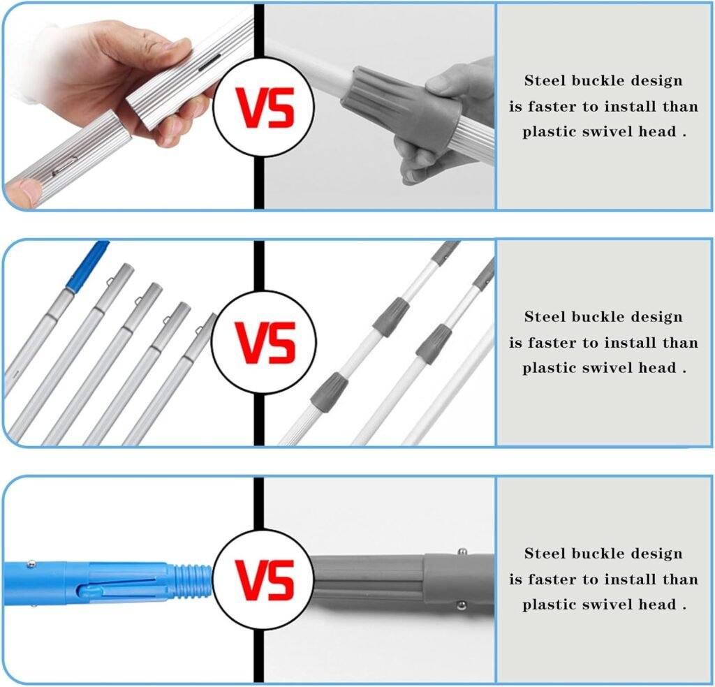 Water Fed Pole Kit Adjustable Solar Panel Cleaning Kit Cleaner Tool for Window Glass Roof Outdoor Glass Brush Window Washing Equipment (35FT)