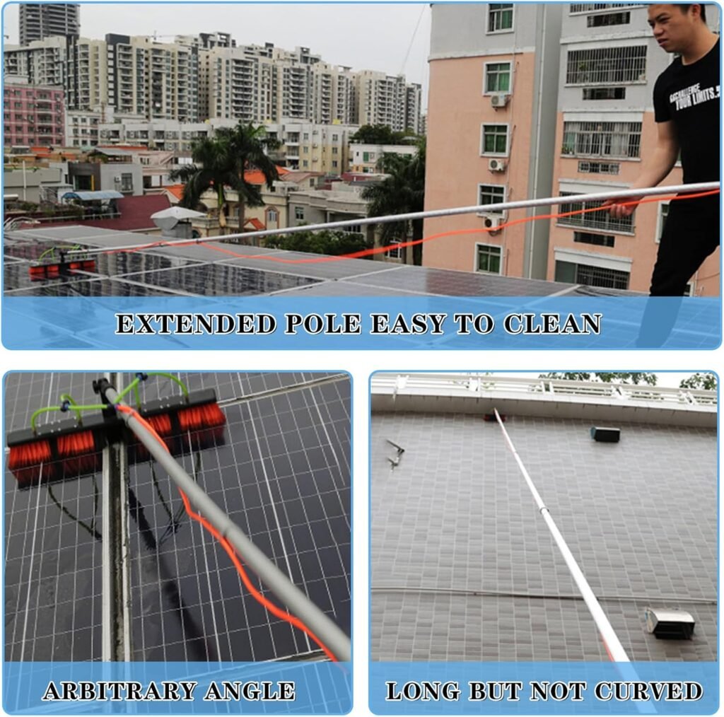 Water Fed Pole Kit Adjustable Solar Panel Cleaning Kit Cleaner Tool for Window Glass Roof Outdoor Glass Brush Window Washing Equipment (26FT) Water Fed Pole Kit Adjustable Solar Panel Cleaning Kit Cleaner Tool for Window Glass Roof Outdoor Glass Brush Window Washing Equipment (26FT)
