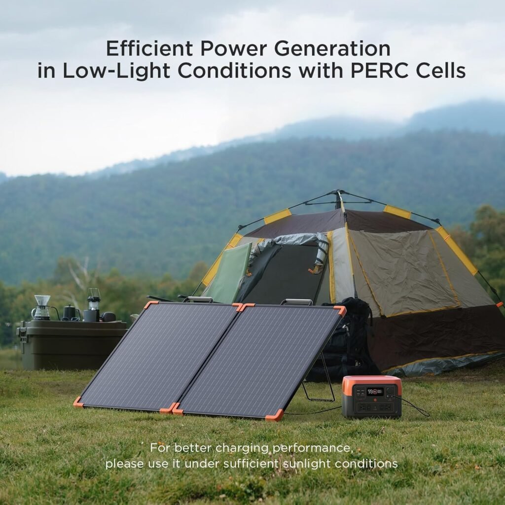 200 watt Portable Solar Panel with 20A PWM Controller,RV Essentials,19V Foldable Solar Charger for Power Station12V Batteries,23.5% High Efficiency IP68 Waterproof 4 Kickstands for Camping RV Trip