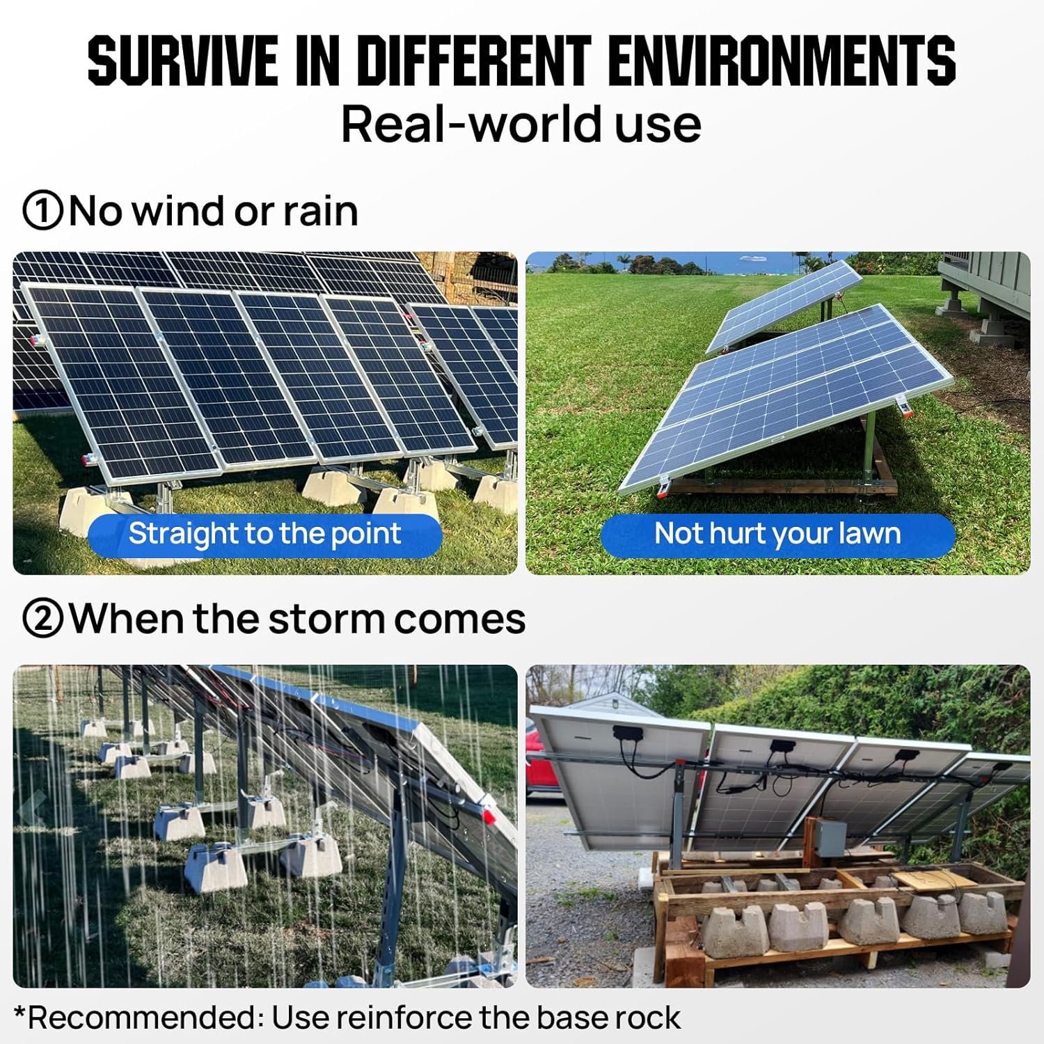 Eco worthy upgraded solar ground mount adjustable multi pieces solar panel mounting brackets kit system for 4pcs 200w3pc