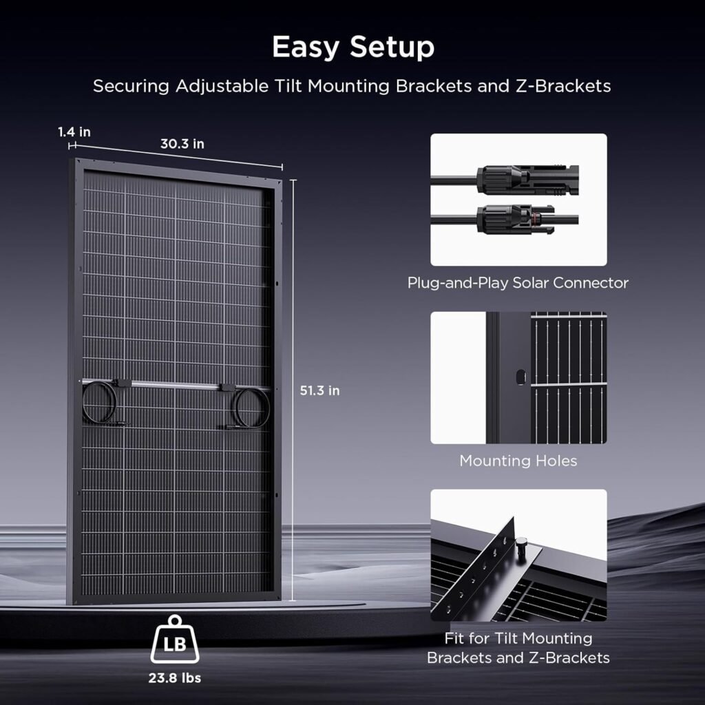 N-Type 16BB 400W Bifacial Solar Panel, 2Pcs 200 Watt Solar Panel 12V, 25% High Efficiency, Dual-module Parallel Anti-Shade Design, for RV Van Marine Home Rooftop Off-Grid Systems (2 Pack 200W)