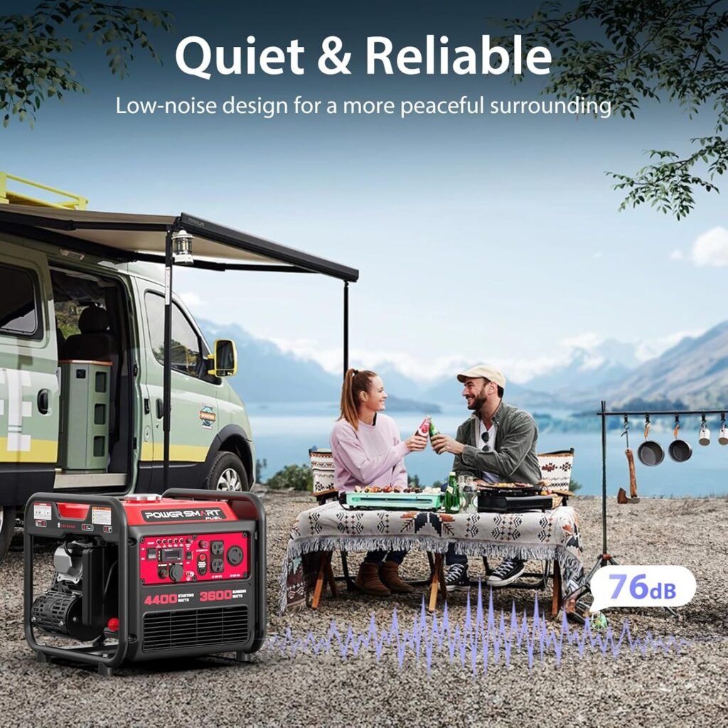 PowerSmart 4400-Watt Portable Inverter Generator, Gas Powered, CO-Sensor, Lightweight Quiet for Home Use and Emergency Backup, Camping, EPA Compliant PowerSmart 4400-Watt Portable Inverter Generator, Gas Powered, CO-Sensor, Lightweight Quiet for Home Use and Emergency Backup, Camping, EPA Compliant