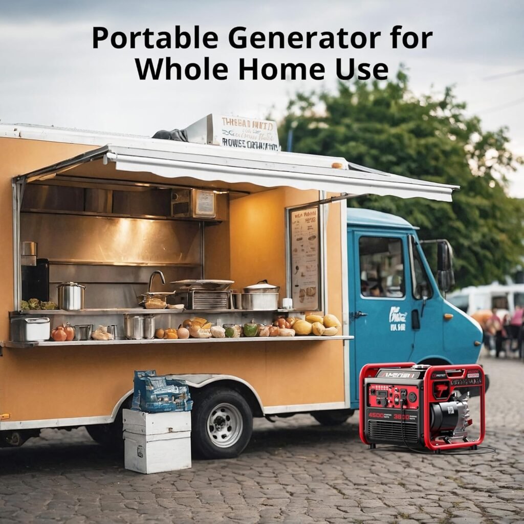 4500W Inverter Generator, Gas Powered 223cc 4-Stroke Engine,CO Sensor  Parallel Ready, Quiet RV Generator with Eco Mode, 120V 30A RV Outlet for Home Backup, Camping  Outdoor Power