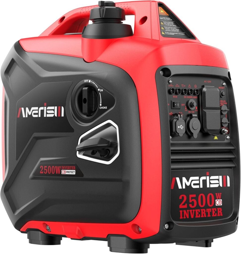 4500W Inverter Generator, Gas Powered 223cc 4-Stroke Engine,CO Sensor  Parallel Ready, Quiet RV Generator with Eco Mode, 120V 30A RV Outlet for Home Backup, Camping  Outdoor Power