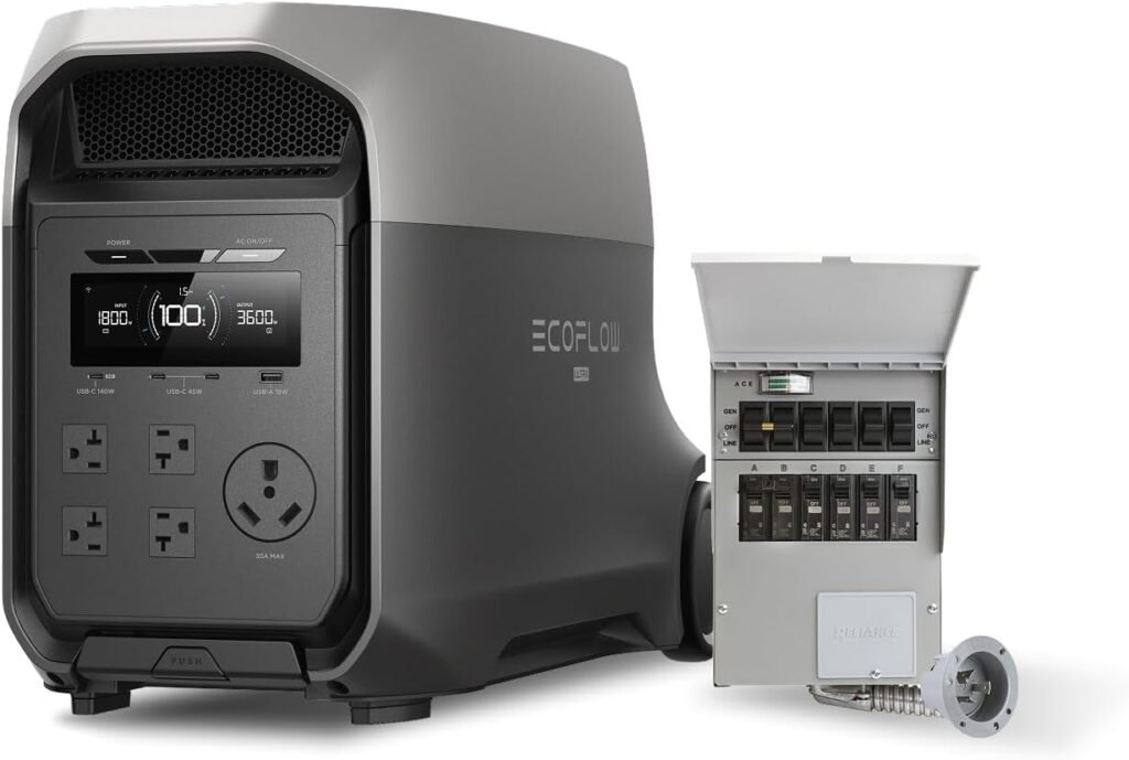 EF ECOFLOW Delta 3 Ultra Portable Power Station, 3072Wh LiFePO4 Battery, 3600W (Surge 7200W) Output Home Power, Solar Generator for Home Use, Camping Accessories, Emergencies  RV Backup