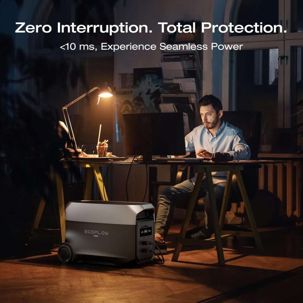 EF ECOFLOW Delta 3 Ultra Portable Power Station, 3072Wh LiFePO4 Battery, 3600W (Surge 7200W) Output Home Power, Solar Generator for Home Use, Camping Accessories, Emergencies  RV Backup