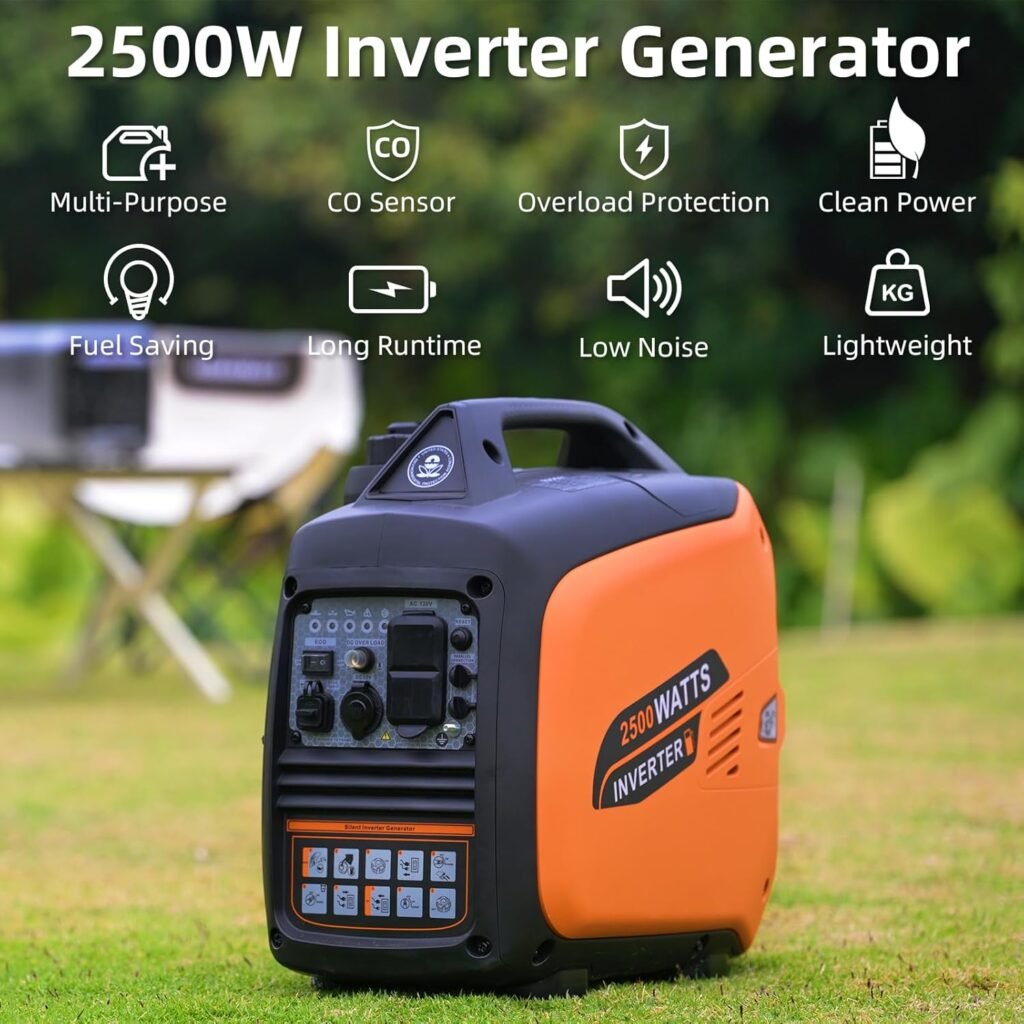 Portable Inverter Generator 2500W Review &mdash; Quiet 9.5h Runtime