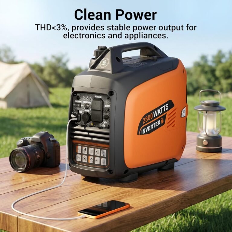 2800w portable generator quiet gas powered generator for home backup camping rvs and clean power for sensitive electroni