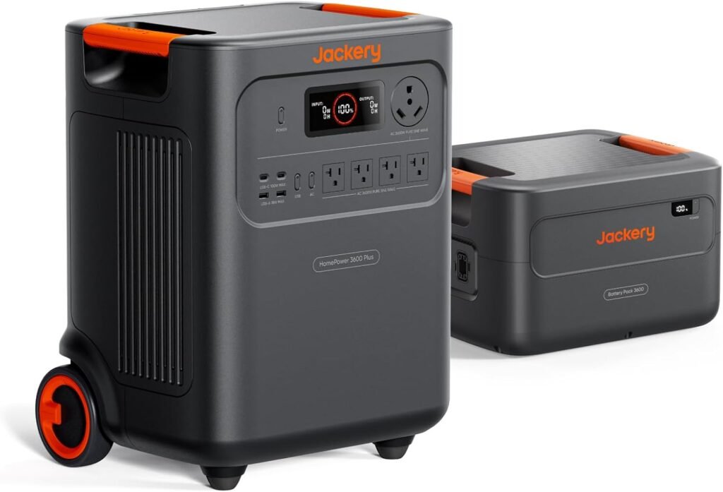 Jackery HomePower Plus Portable Power Station, 3600W AC Output, 3584Wh LFP Solar Generator, Expandable up to 21kWh, Essential Home Backup for Home Use, Emergencies, RV (Solar Panel Optional)