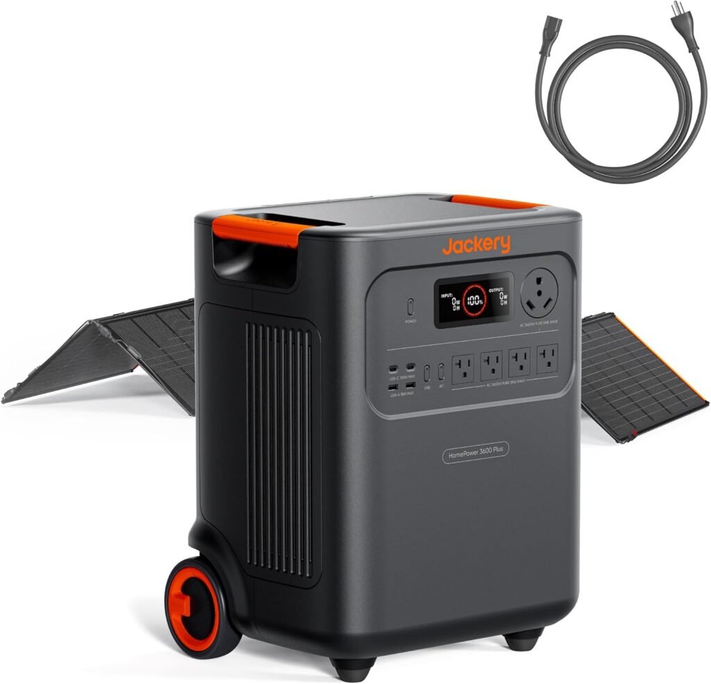 Jackery HomePower Plus Portable Power Station, 3600W AC Output, 3584Wh LFP Solar Generator, Expandable up to 21kWh, Essential Home Backup for Home Use, Emergencies, RV (Solar Panel Optional)