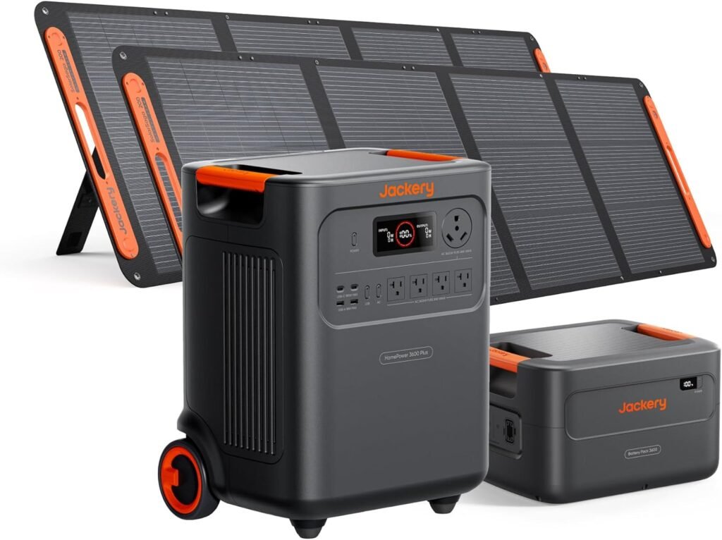 Jackery HomePower Plus Portable Power Station, 3600W AC Output, 3584Wh LFP Solar Generator, Expandable up to 21kWh, Essential Home Backup for Home Use, Emergencies, RV (Solar Panel Optional)