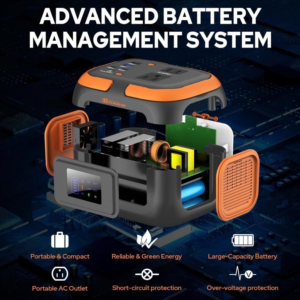 Portable Power Station 120W, Power Bank with AC Outlet, Portable Generator 97.6Wh External Battery Power Pack with USB C Input for Camping Home Van Life Adventure Backup