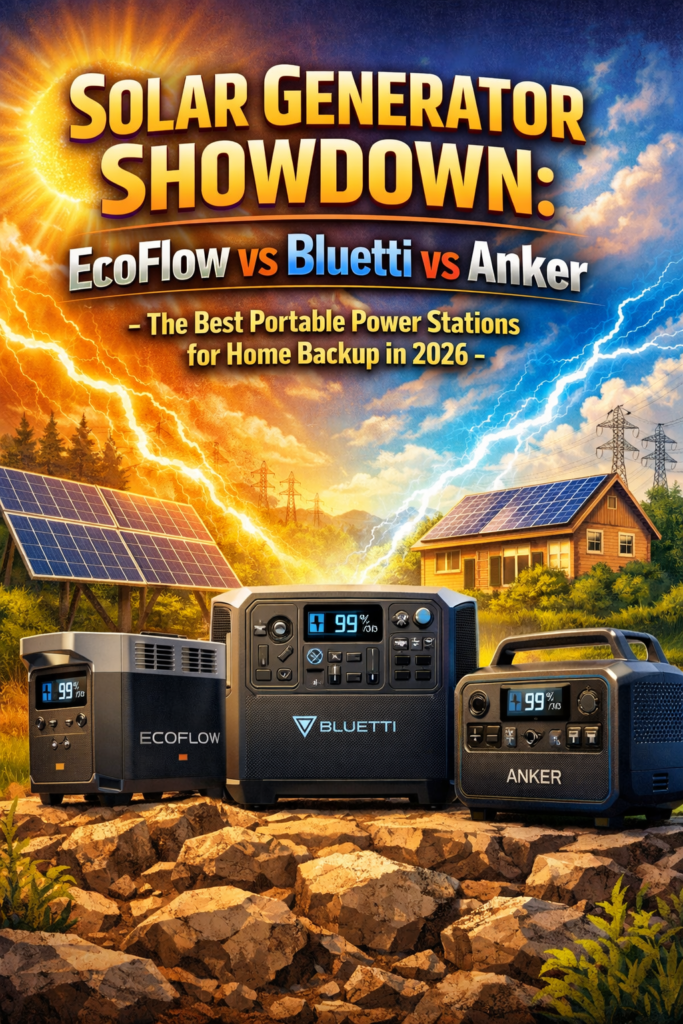 Solar Generator Showdown: EcoFlow vs Bluetti vs Anker – The Best Portable Power Stations for Home Backup in 2026
