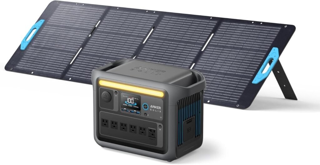 Anker SOLIX C1000 Portable Power Station with 200W Solar Panel, 1800W Solar Generator, 1056wh LFP (LiFePO4) Battery, AC Outlets, Up to 2400W for Home, Power Outages, and Outdoor Camping