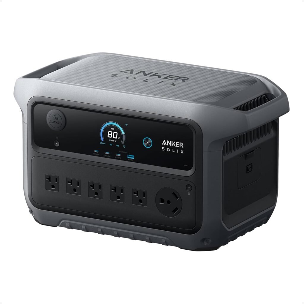 Anker SOLIX C2000 Gen Portable Power Station, 2,400W (Peak 4,000W) Solar Generator, Full Charge in Min, 2048wh LiFePO4 Battery for Home Backup, Power Outages, and Camping (Optional Solar Panel)