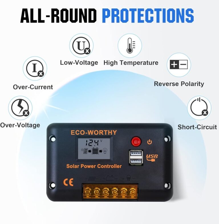 Eco worthy watts volt24 volt solar panel kit with high efficiency monocrystalline solar panel and 30a pwm charge control