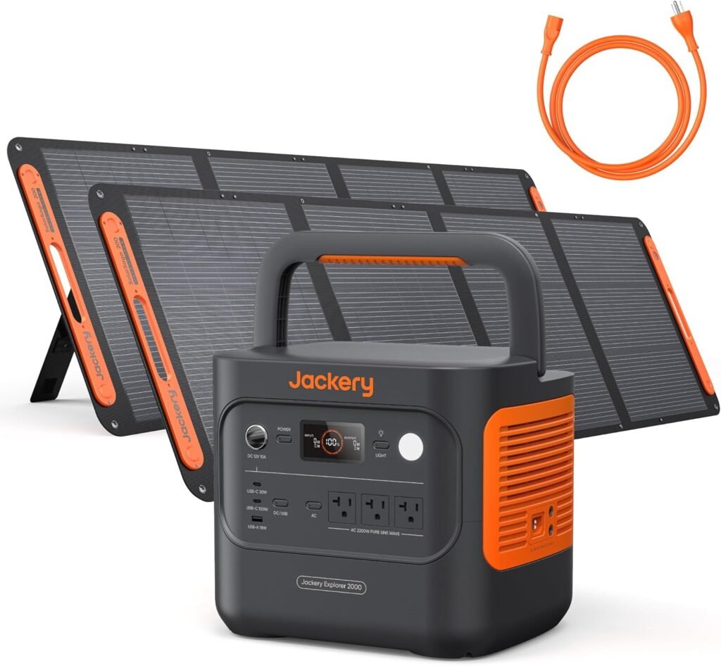 Jackery Explorer v2 Portable Power Station, 2042Wh LiFePO4 Home Backup Battery, 2200W Solar Generator, USB-C PD 100W Fast Charging for Emergencies, Power Outages, Camping(Solar Panel Optional)