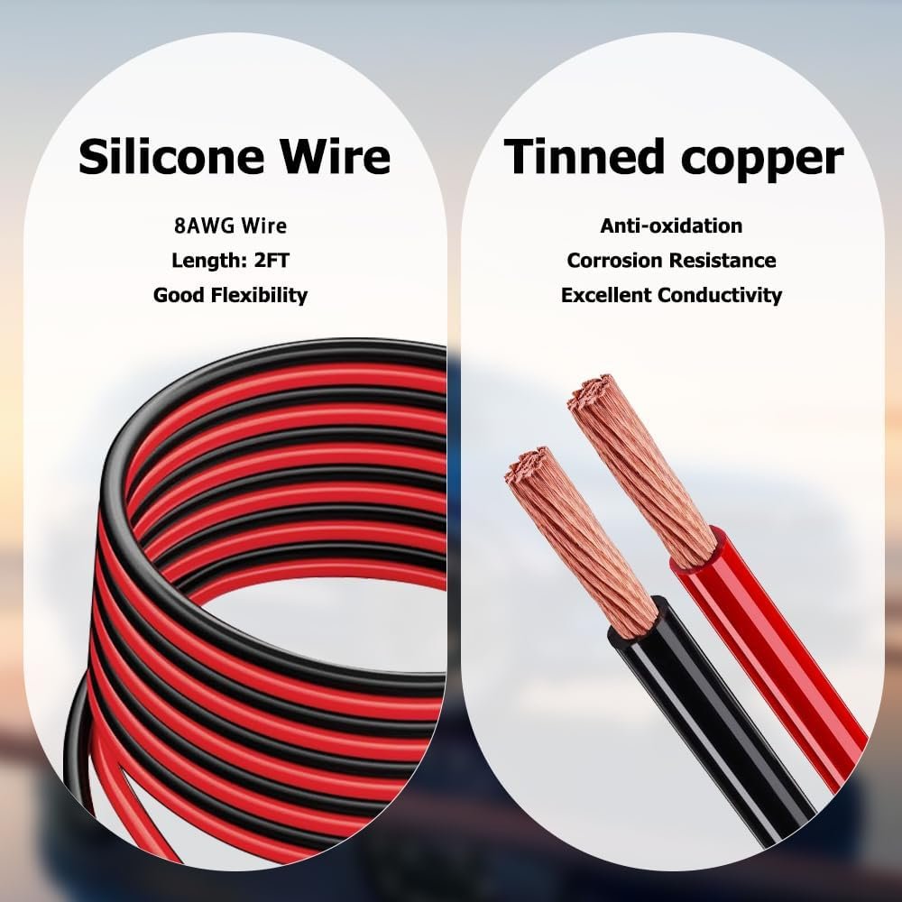 Jumper Cables Adapter Compatible with Ma-kita 18V Battery, 8AWG 2FT Portable Battery Jump Starter Automotive Booster Cables Power for Car Jump Starting Using Tool Jumper Cables Adapter Compatible with Ma-kita 18V Battery, 8AWG 2FT Portable Battery Jump Starter Automotive Booster Cables Power for Car Jump Starting Using Tool