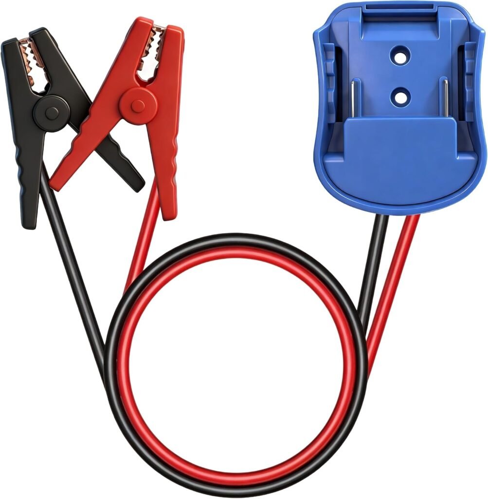 Jumper Cables for Car, 8AWG Pure Copper Jumper Starter Adapter, 2.2FT Silicone Wire Automotive Booster Cable Clamps for Makita Jump Starting Car SUV, High Temperature Resistant