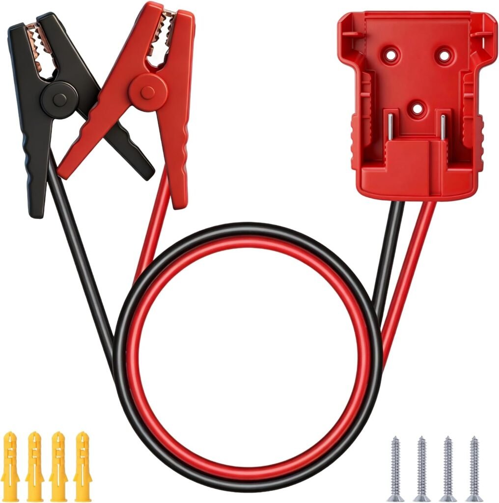 Jumper Cables for Car, 8AWG Pure Copper Jumper Starter Adapter, 2.2FT Silicone Wire Automotive Booster Cable Clamps for Makita Jump Starting Car SUV, High Temperature Resistant