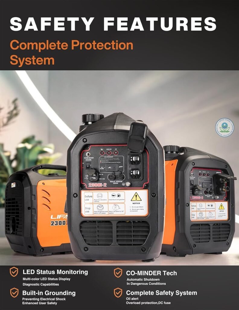 LIFAN 2300W Gasoline Inverter Generator - Portable, Quiet Fuel-Efficient Power Solution for Home, Camping, RV Emergency Use with Parallel Capability LIFAN 2300W Gasoline Inverter Generator - Portable, Quiet Fuel-Efficient Power Solution for Home, Camping, RV Emergency Use with Parallel Capability