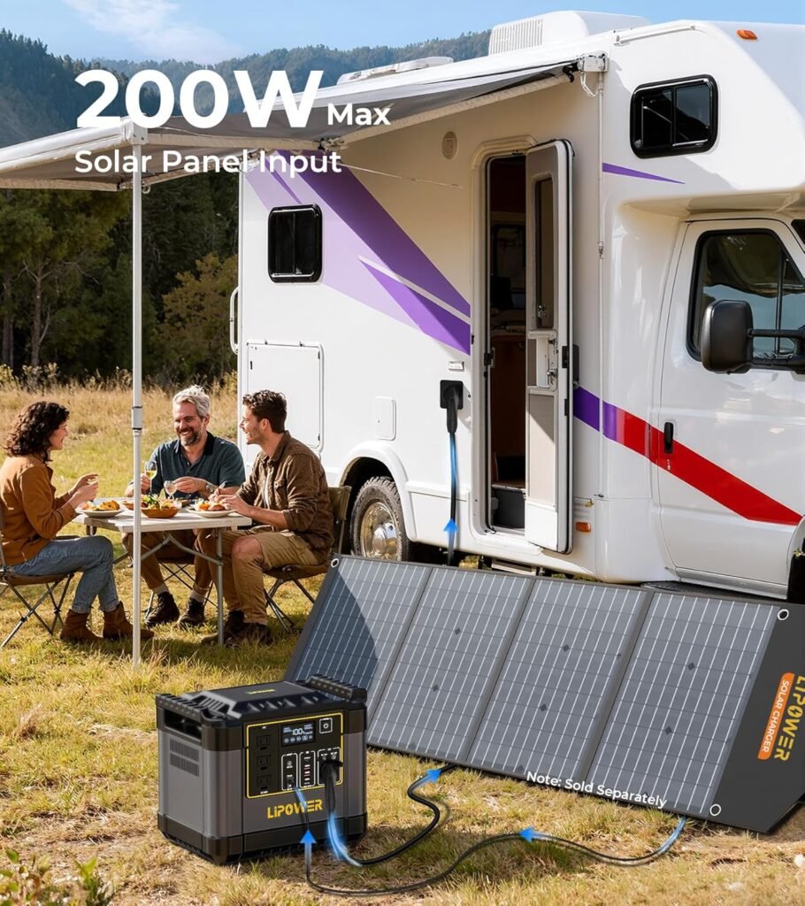Lipower Portable Power Station with 100W Solar Panel, 1075Wh Solar Powered Generator AC Outlets with PD USB Ports, Electric Generator for Camping, Power Supply, Home Use, Emergency, Road Trip Lipower Portable Power Station with 100W Solar Panel, 1075Wh Solar Powered Generator AC Outlets with PD USB Ports, Electric Generator for Camping, Power Supply, Home Use, Emergency, Road Trip