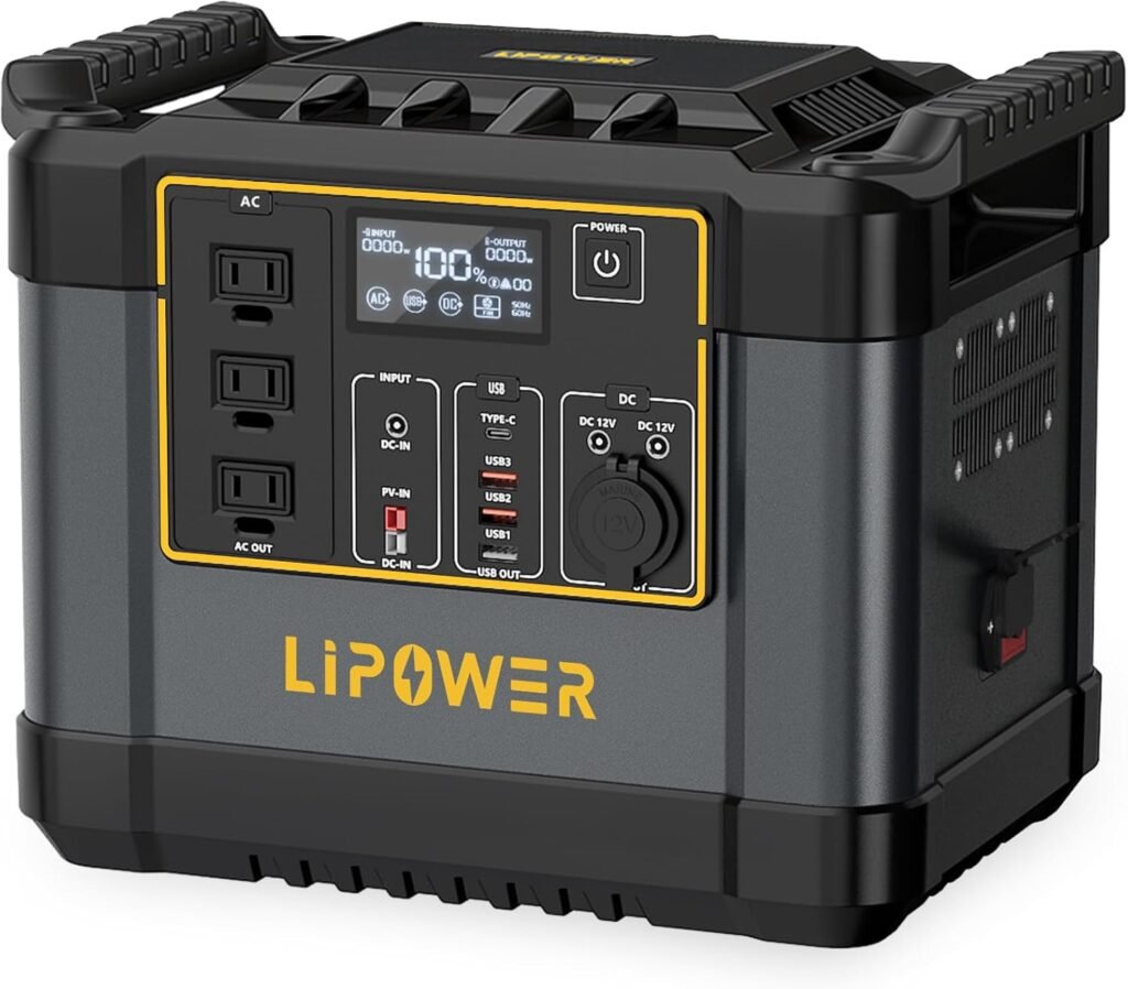 Lipower Portable Power Station with 100W Solar Panel, 1075Wh Solar Powered Generator AC Outlets with PD USB Ports, Electric Generator for Camping, Power Supply, Home Use, Emergency, Road Trip Lipower Portable Power Station with 100W Solar Panel, 1075Wh Solar Powered Generator AC Outlets with PD USB Ports, Electric Generator for Camping, Power Supply, Home Use, Emergency, Road Trip