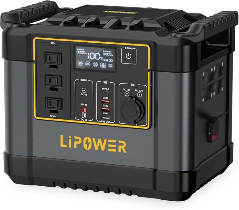 Lipower portable power station with 100w solar panel 1075wh solar powered generator ac outlets with pd usb ports electri