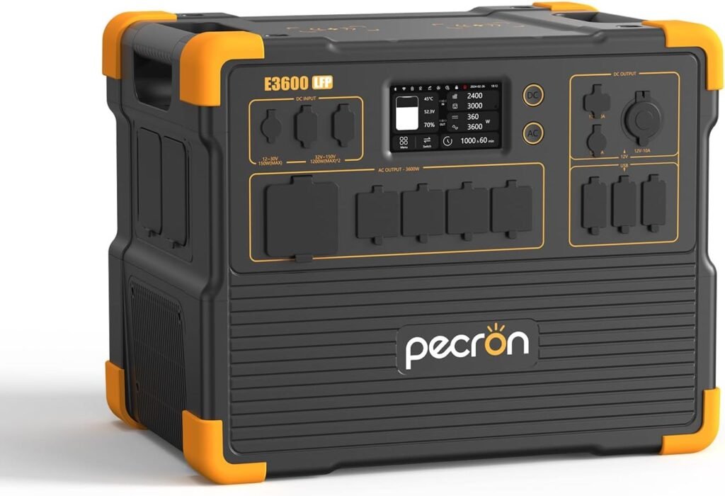 PECRON Portable Power Station 3072Wh E3600LFP, 5x3600W AC Outlets Power Station, LiFePO4 Battery Backup Expanded to 18.43kWh, Fast Charging Solar Generator for Home Use, RV, Camping, CPAP, Emergencies PECRON Portable Power Station 3072Wh E3600LFP, 5x3600W AC Outlets Power Station, LiFePO4 Battery Backup Expanded to 18.43kWh, Fast Charging Solar Generator for Home Use, RV, Camping, CPAP, Emergencies