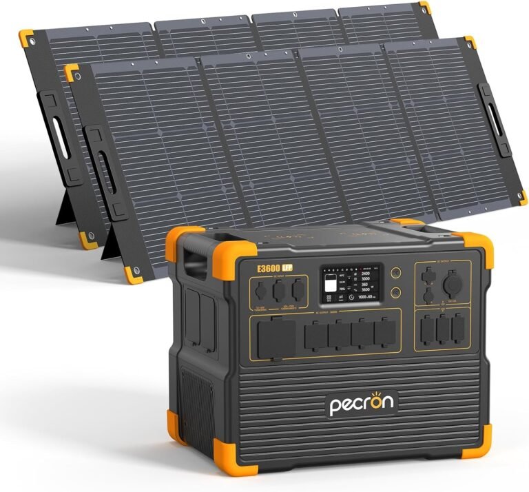 Pecron portable power station 3072wh e3600lfp 5x3600w ac outlets power station lifepo4 battery backup expanded to 1843kw