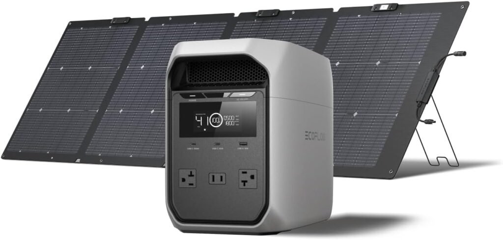 EF ECOFLOW Solar Generator DELTA Classic with 220W Solar Panel, 1024Wh LiFePO4 Battery Portable Power Station, 1800W AC/100W USB-C Output (3600W Surge), Hr Fast Charge for Home, Camping, RV EF ECOFLOW Solar Generator DELTA Classic with 220W Solar Panel, 1024Wh LiFePO4 Battery Portable Power Station, 1800W AC/100W USB-C Output (3600W Surge), Hr Fast Charge for Home, Camping, RV