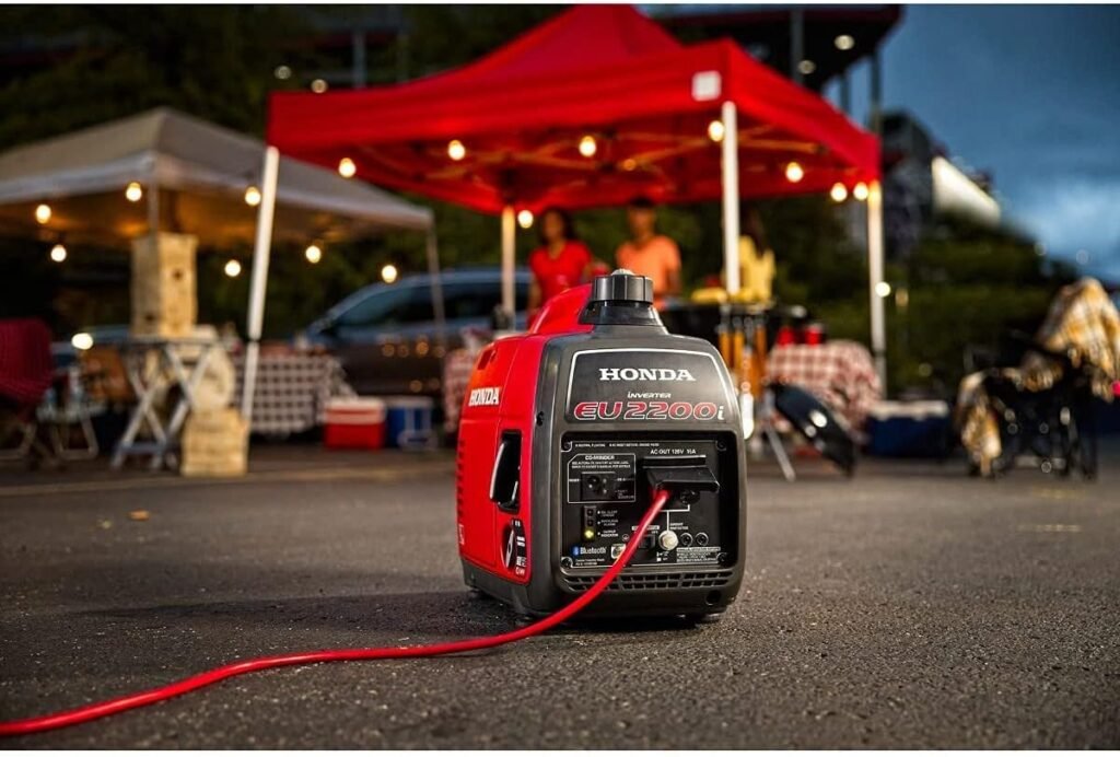 Honda EU2200i Watt Inverter Generator, Super Quiet 120V Gas Powered Portable Generator for Camping or Home Backup Power Supply, Up to 8.1 Hour Run Time (EU2200ITAN)
