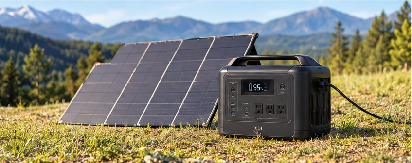 Solar panels can help recharge a compatible portable power station away from the electrical grid.